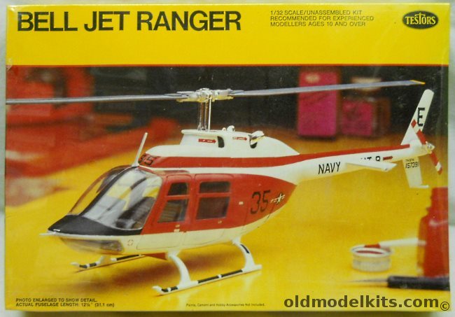 Testors 1/32 Bell 206 Jet Ranger - US Navy or US Army, 403 plastic model kit